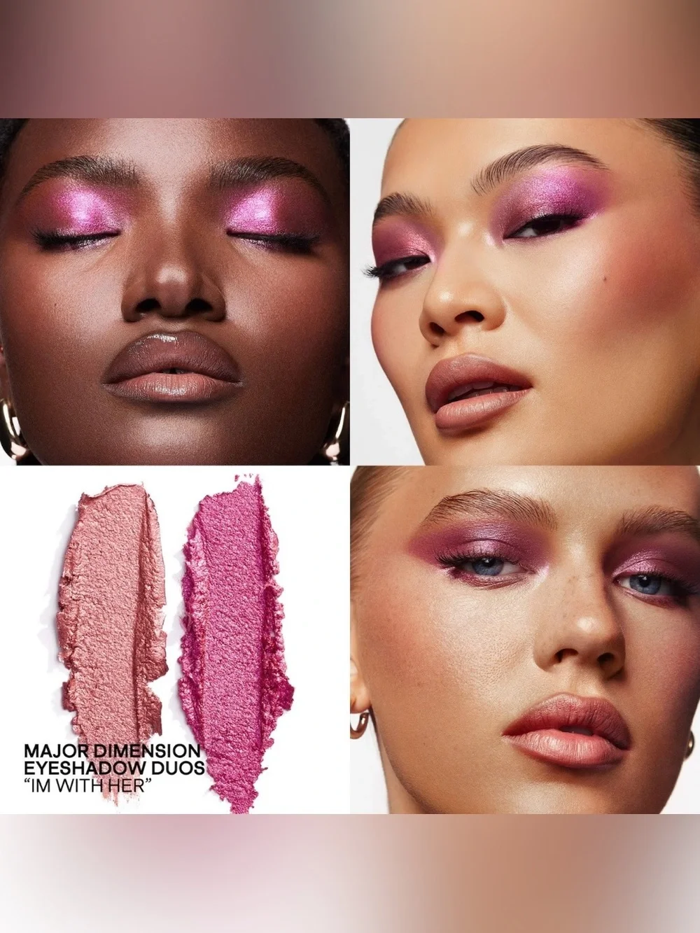 NWT PATRICK TA Major Dimension Eye Illusion Eyeshadow Duo I'm With Her rose gold